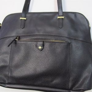 Black Vegan Leather Laptop Briefcase Bag